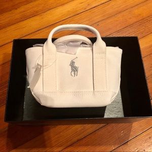 NIB Ralph Lauren canvas mini tote